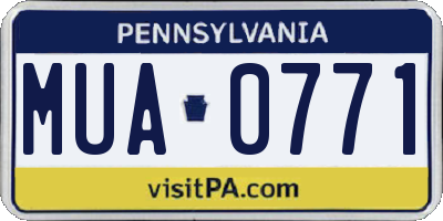 PA license plate MUA0771