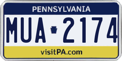 PA license plate MUA2174
