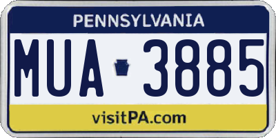 PA license plate MUA3885