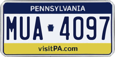 PA license plate MUA4097