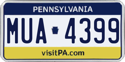 PA license plate MUA4399