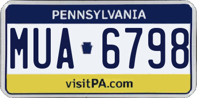 PA license plate MUA6798