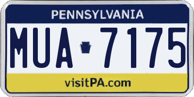 PA license plate MUA7175