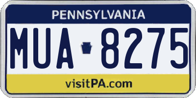 PA license plate MUA8275