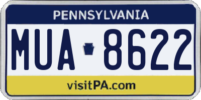 PA license plate MUA8622
