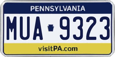 PA license plate MUA9323