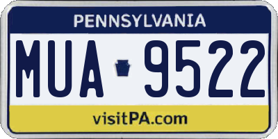 PA license plate MUA9522