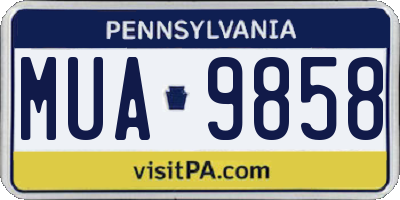 PA license plate MUA9858