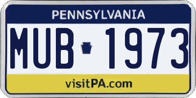 PA license plate MUB1973