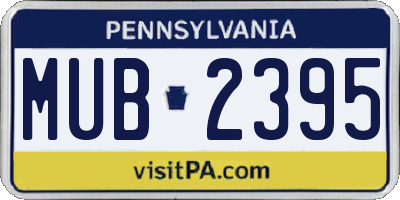 PA license plate MUB2395