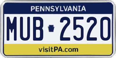 PA license plate MUB2520