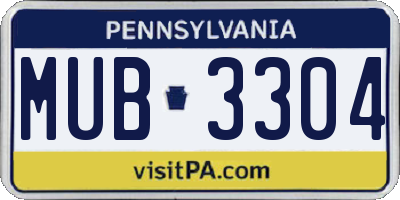 PA license plate MUB3304