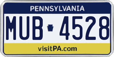 PA license plate MUB4528