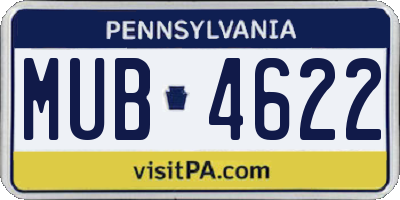 PA license plate MUB4622