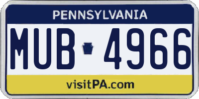 PA license plate MUB4966