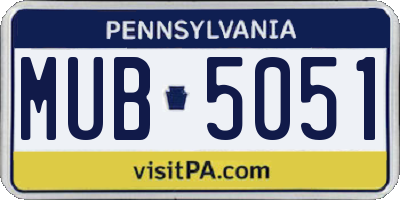 PA license plate MUB5051