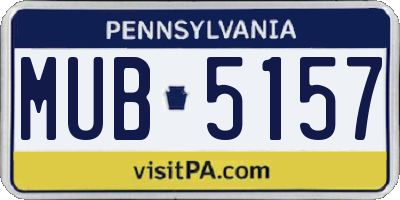 PA license plate MUB5157