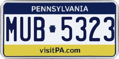PA license plate MUB5323