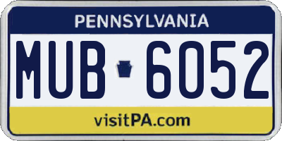 PA license plate MUB6052
