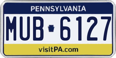 PA license plate MUB6127