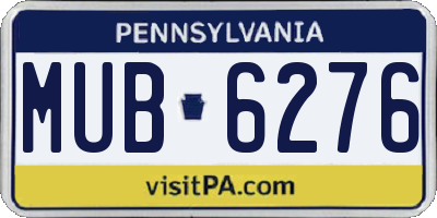 PA license plate MUB6276