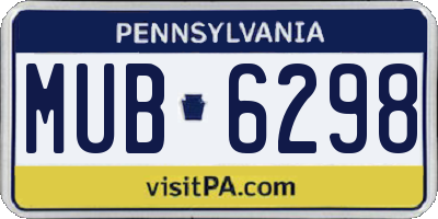 PA license plate MUB6298