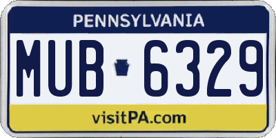 PA license plate MUB6329