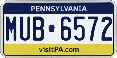 PA license plate MUB6572