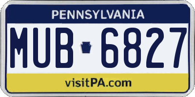PA license plate MUB6827