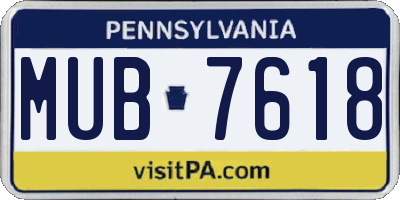 PA license plate MUB7618