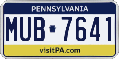 PA license plate MUB7641
