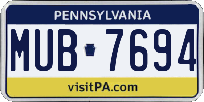 PA license plate MUB7694