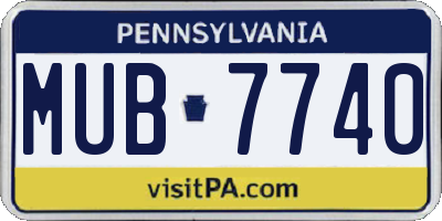 PA license plate MUB7740