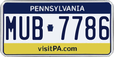 PA license plate MUB7786