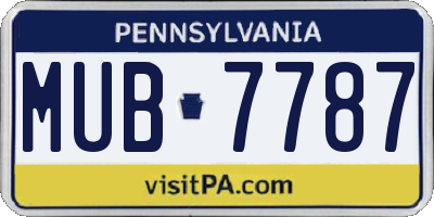 PA license plate MUB7787