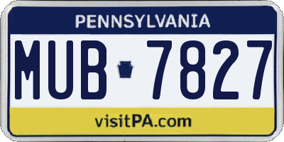PA license plate MUB7827