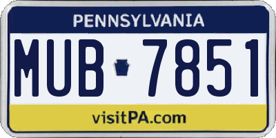 PA license plate MUB7851