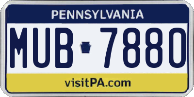 PA license plate MUB7880