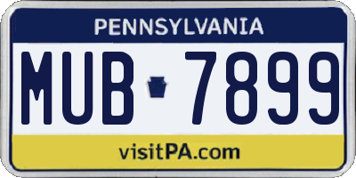 PA license plate MUB7899