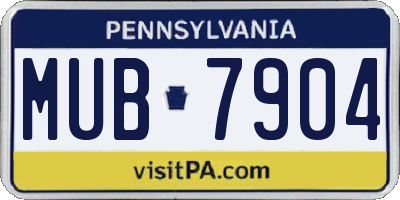 PA license plate MUB7904