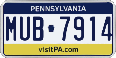 PA license plate MUB7914