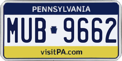 PA license plate MUB9662