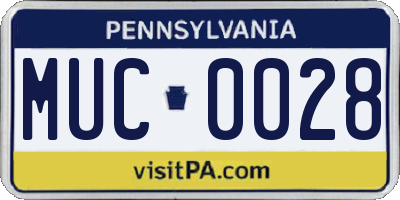 PA license plate MUC0028
