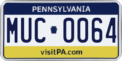 PA license plate MUC0064