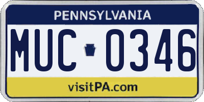 PA license plate MUC0346