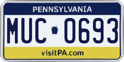 PA license plate MUC0693