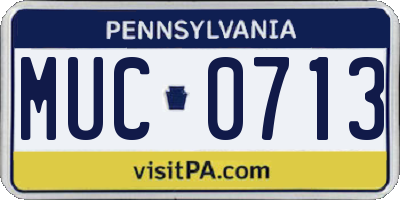 PA license plate MUC0713