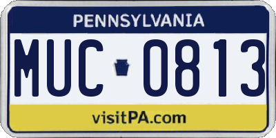 PA license plate MUC0813