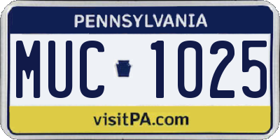 PA license plate MUC1025