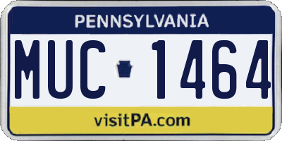 PA license plate MUC1464